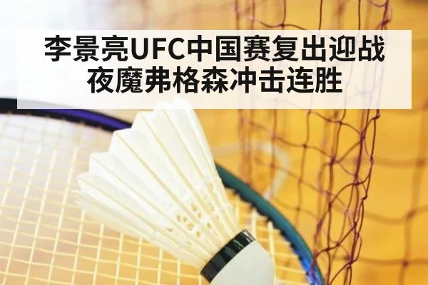 李景亮UFC中国赛复出迎战夜魔弗格森冲击连胜